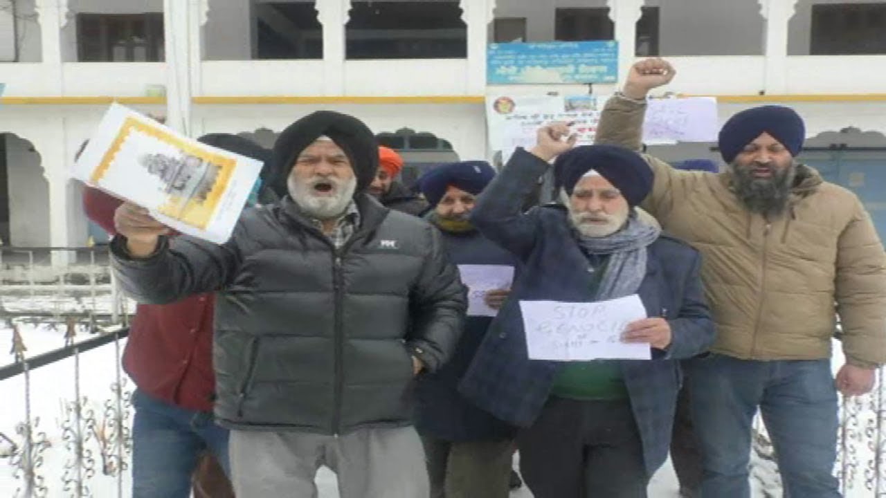 Baramulla: Sikh Protests Against Attack On Nankana Sahib