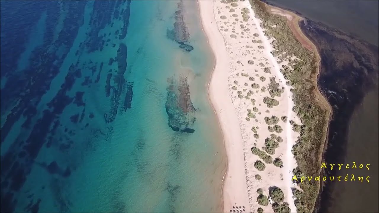 Η παραλία Χαλικούνας και η λιμνοθάλασσα Κορισσίων (Κέρκυρα) ΑΝΩΘΕΝ - Aerial video by drones Dji