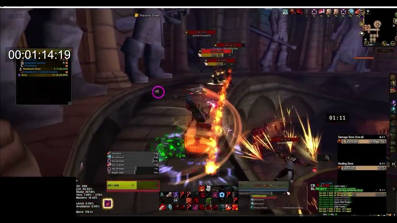 Fury Warrior soloing Scarlet Halls in 1 minute 33 seconds
