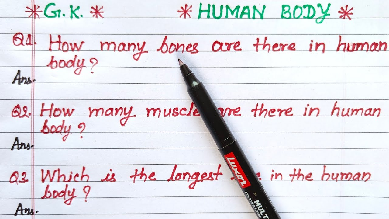 GK Human Body | how many bones are there in human body | how many muscles are there in human body