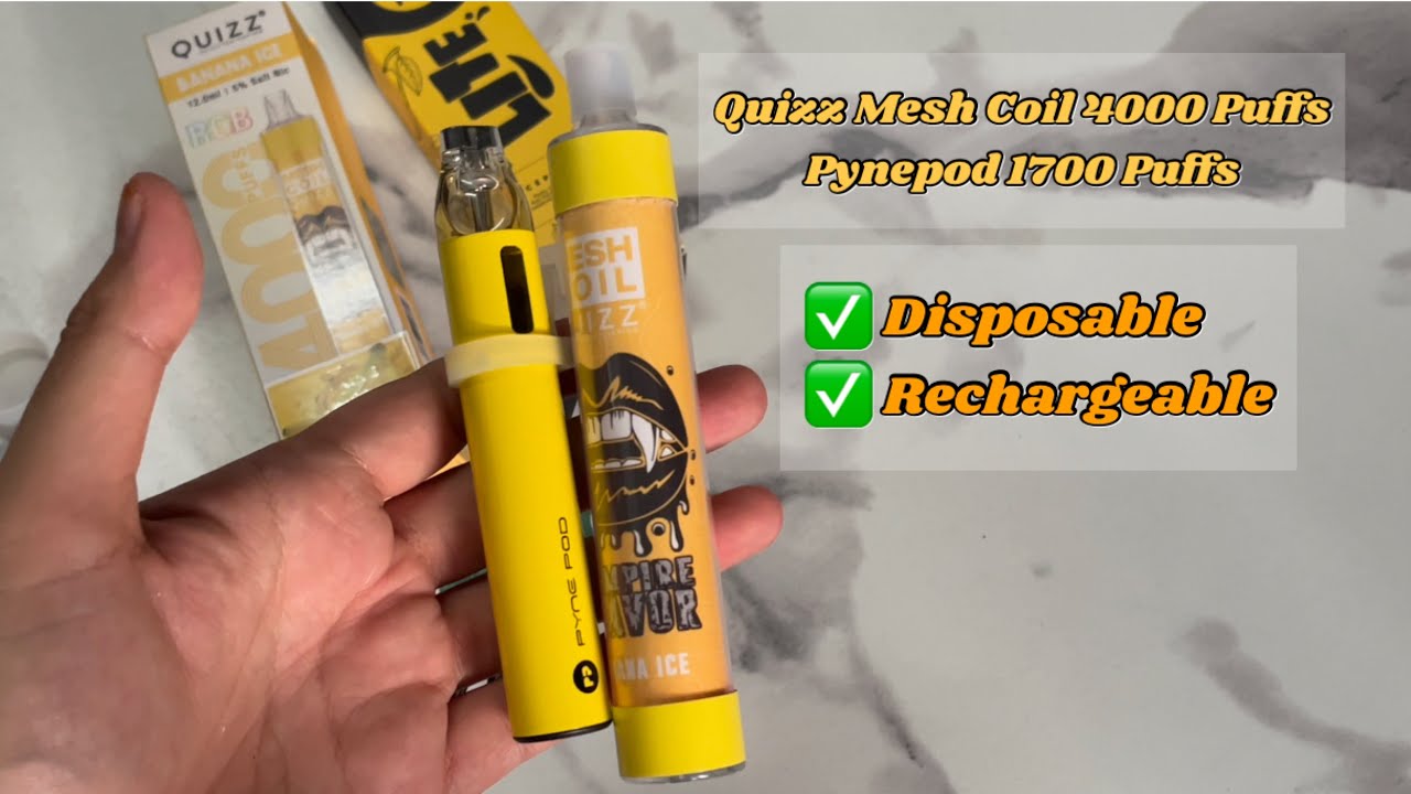 4000 Puffs and 1700 Puffs Disposable Rechargeable Pod | Quizz Mesh Coil | Pyne Pod Lite