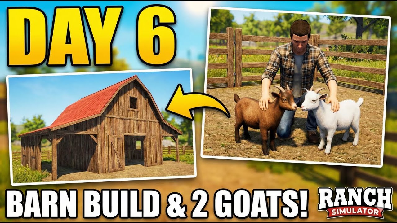 THE BARN IS HERE! 🏚️ Building a Home for Our New Goats!🐐 | Ranch Sim Day 6