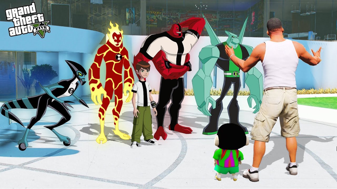 GTA 5 : Shinchan Became Ben 10 And Save Los Santos