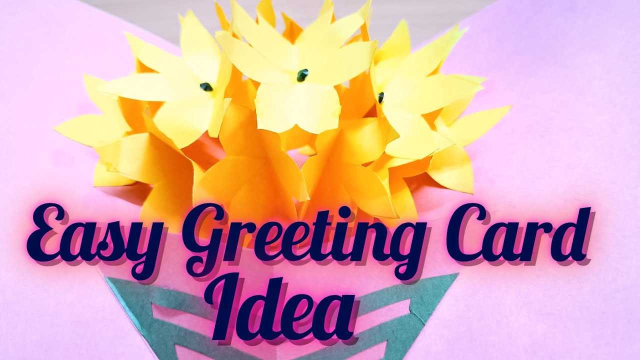 Flower Greeting card Idea। Handmade greeting card Design ।Greeting card making