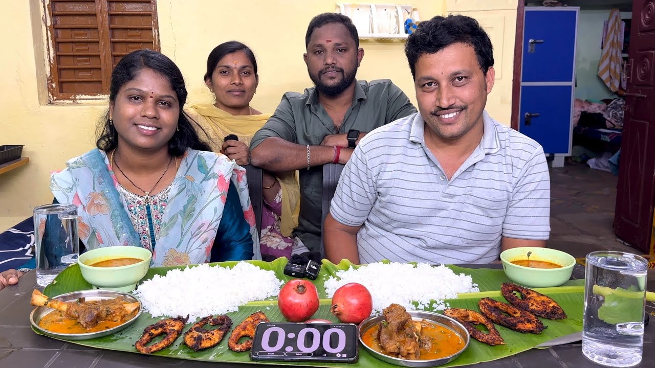 Fish Fry Mutton Rice తిండిపోటి #Eating Challenge#303 || Thindi Poti#MKTV పలకరింపు