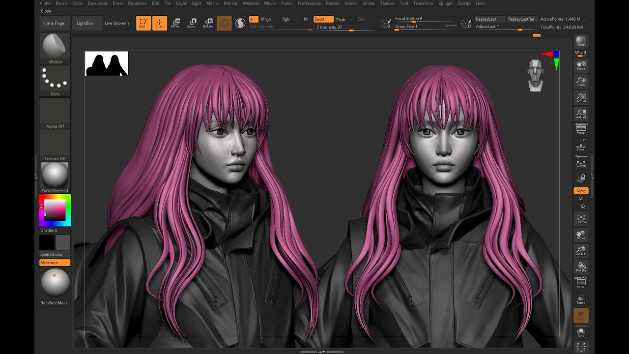 Hướng dẫn làm tóc bằng lệnh Sweep Mesh Maya và Zbrush
