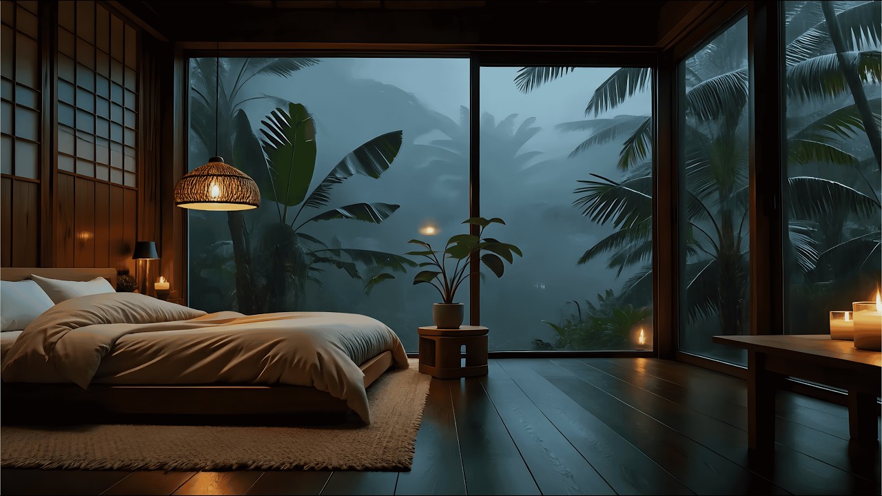 Soothing Piano with Light Rain at Night | Relaxing Music for Deep Sleep and Inner Calm