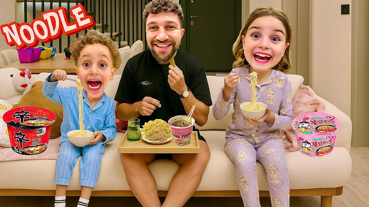 KUZEY ELİF TAVUK PİLAV YERİNE, ANNESİ NOODLE YAPTI ‼️ ÇOK SEVİNDİLER !!