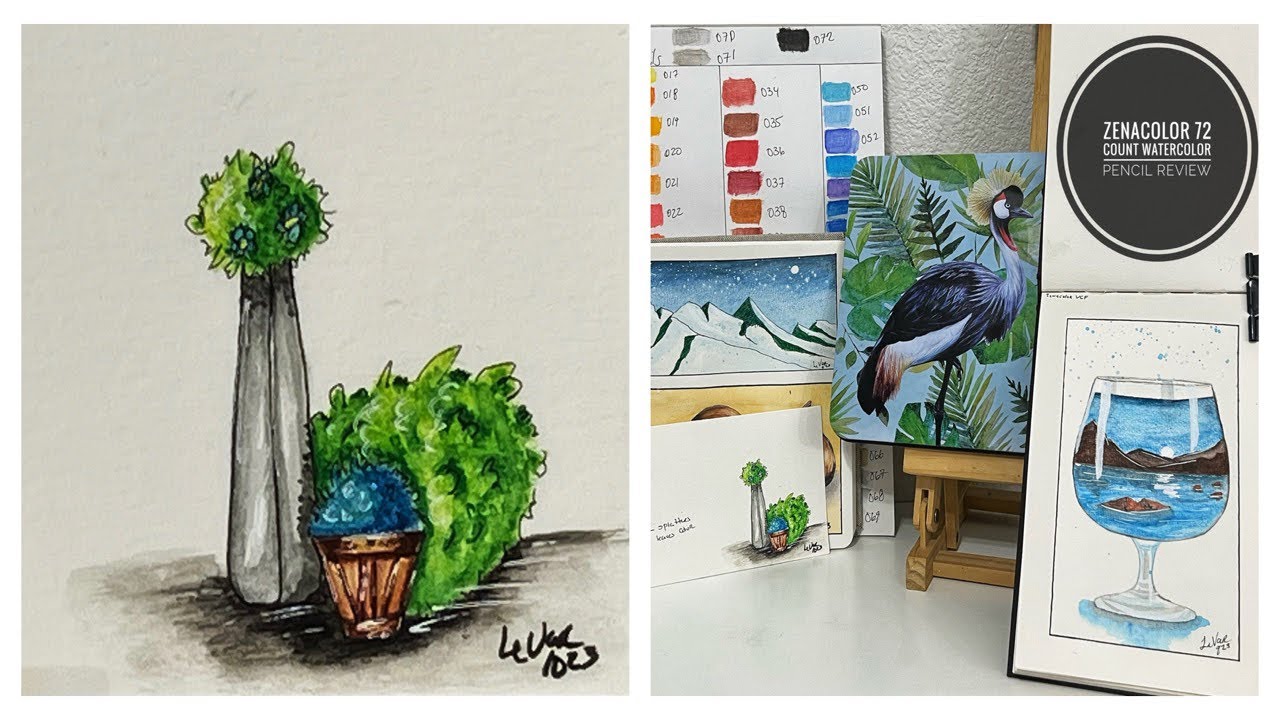 Demo & Review! Zenacolor Watercolor Pencil set of 72