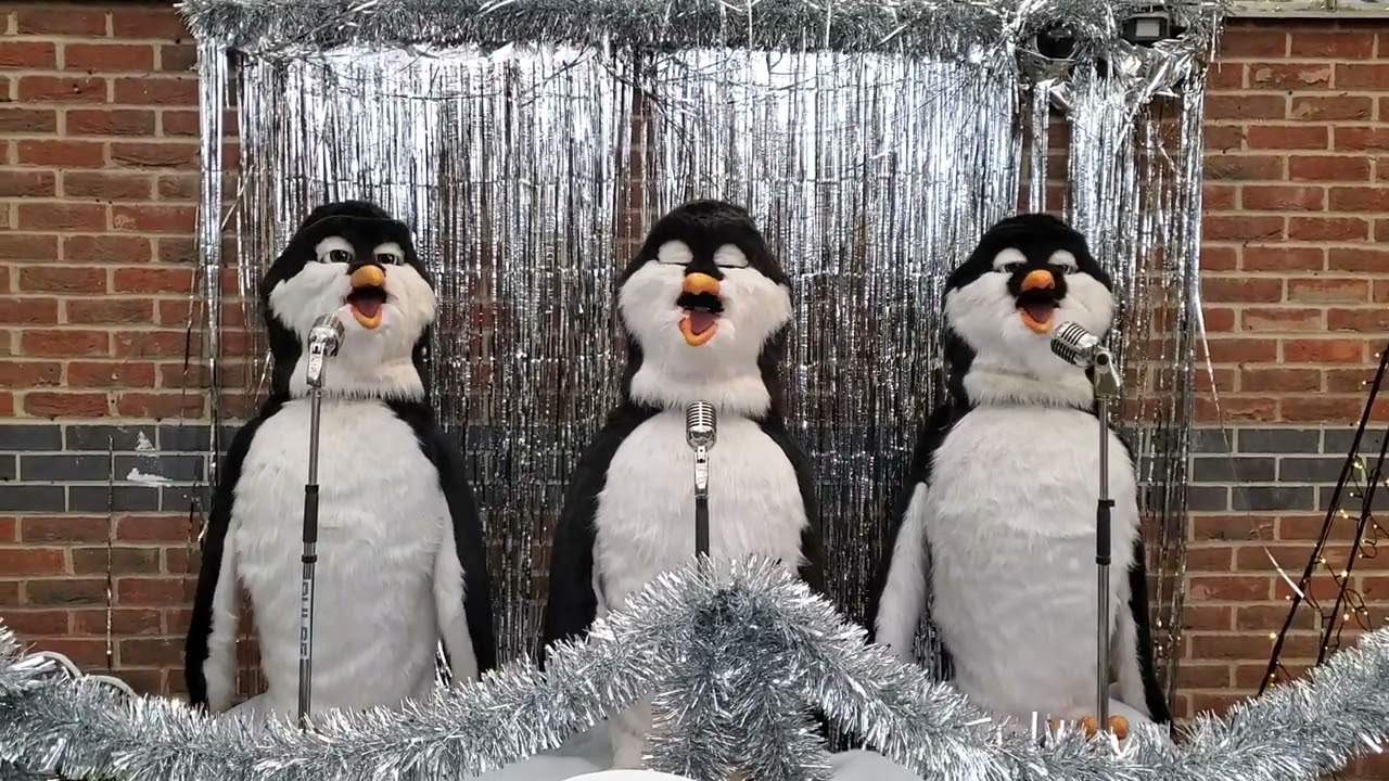 Singing Penguins at Brambridge Garden Centre, Otterbourne.