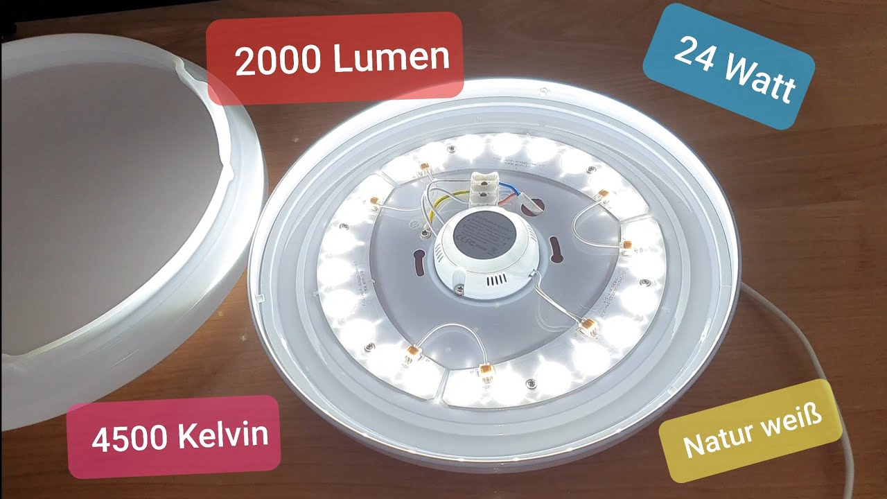 24 Watt LED Deckenleuchte TECKIN 2000 Lumen 4500 Kelvin kein Lampen tauschen mehr !!!