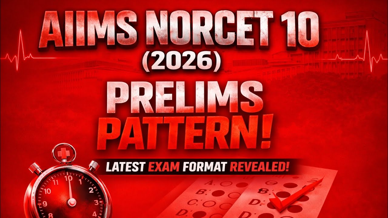 AIIMS NORCET 10 2026 Prelims Full Pattern Explained | Syllabus, Marks, Negative Marking