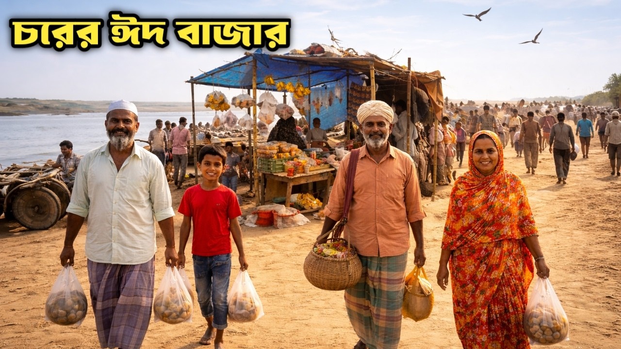 “যমুনার বুকে ঈদের প্রস্তুতি- গুঠাইল বাজারে জীবনের রঙিন গল্প” Island Eid Shopping.