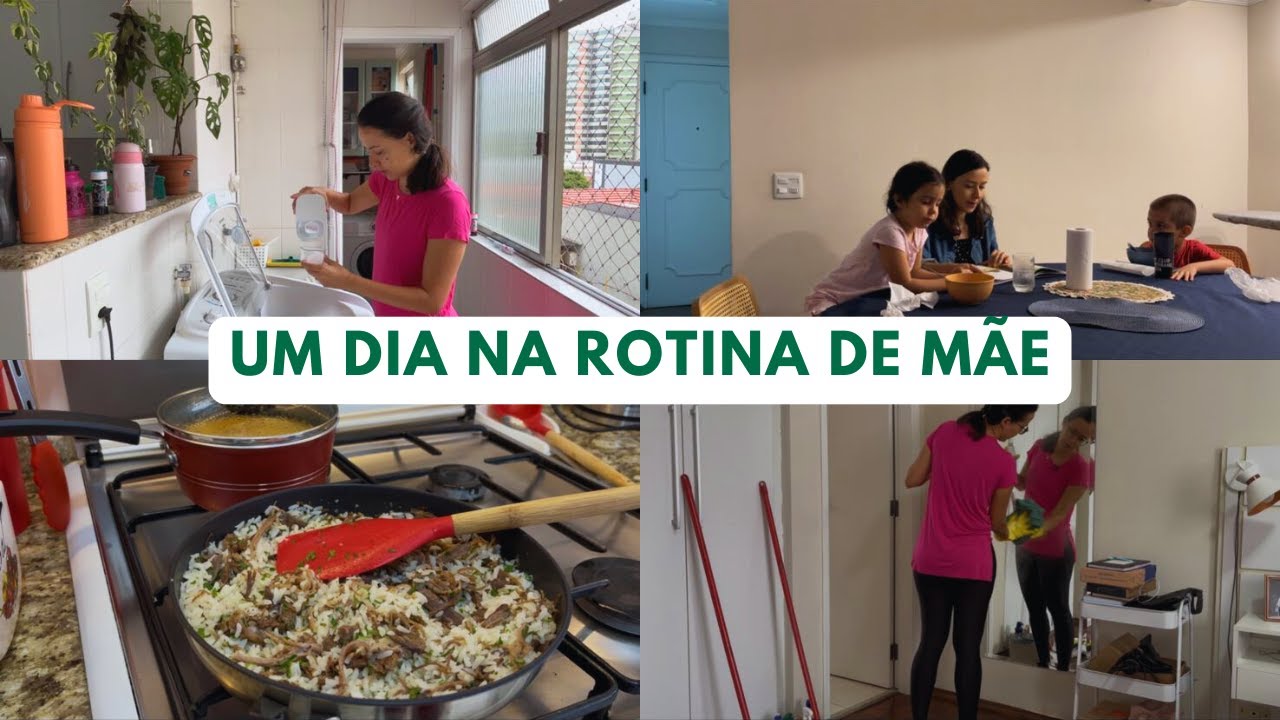 Um dia na rotina de mãe, limpeza dos banheiros, almoço simples, uma semana sozinha com as crianças