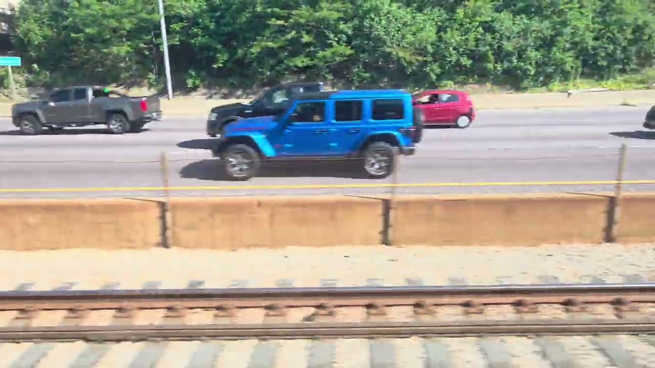 Electric train journey in Chicago. 