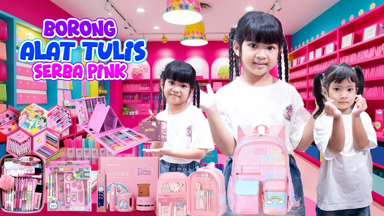 DOMINIQUE AJAK DARLEEN BORONG PERLENGKAPAN SEKOLAH SERBA WARNA PINK😍!! SEMUANYA PENGEN DIBELI #trend