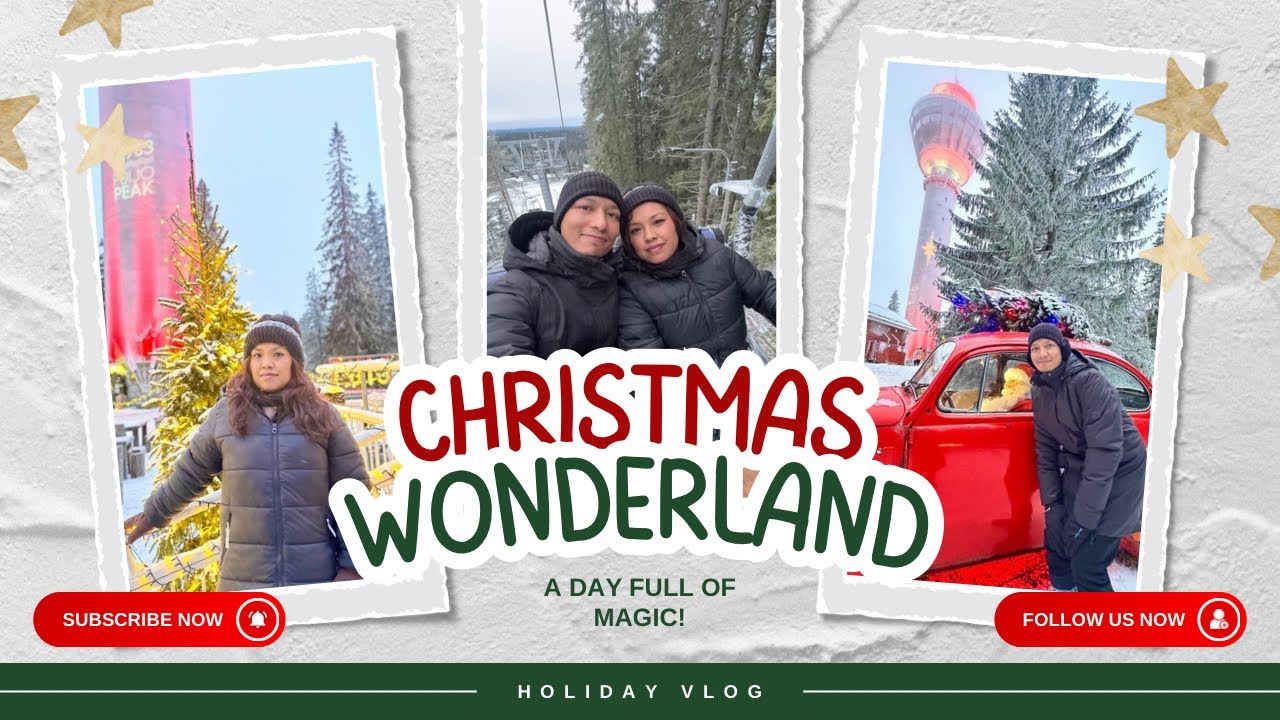 Christmas Eve at Puijo Tower | Chairlift Ride + Christmas Trail Walk | Kuopio, Finland