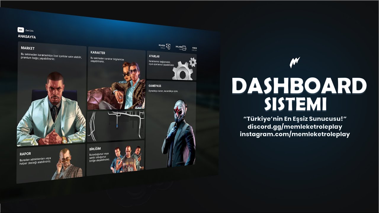 Dashboard Sistemi #1 - Memleket Roleplay