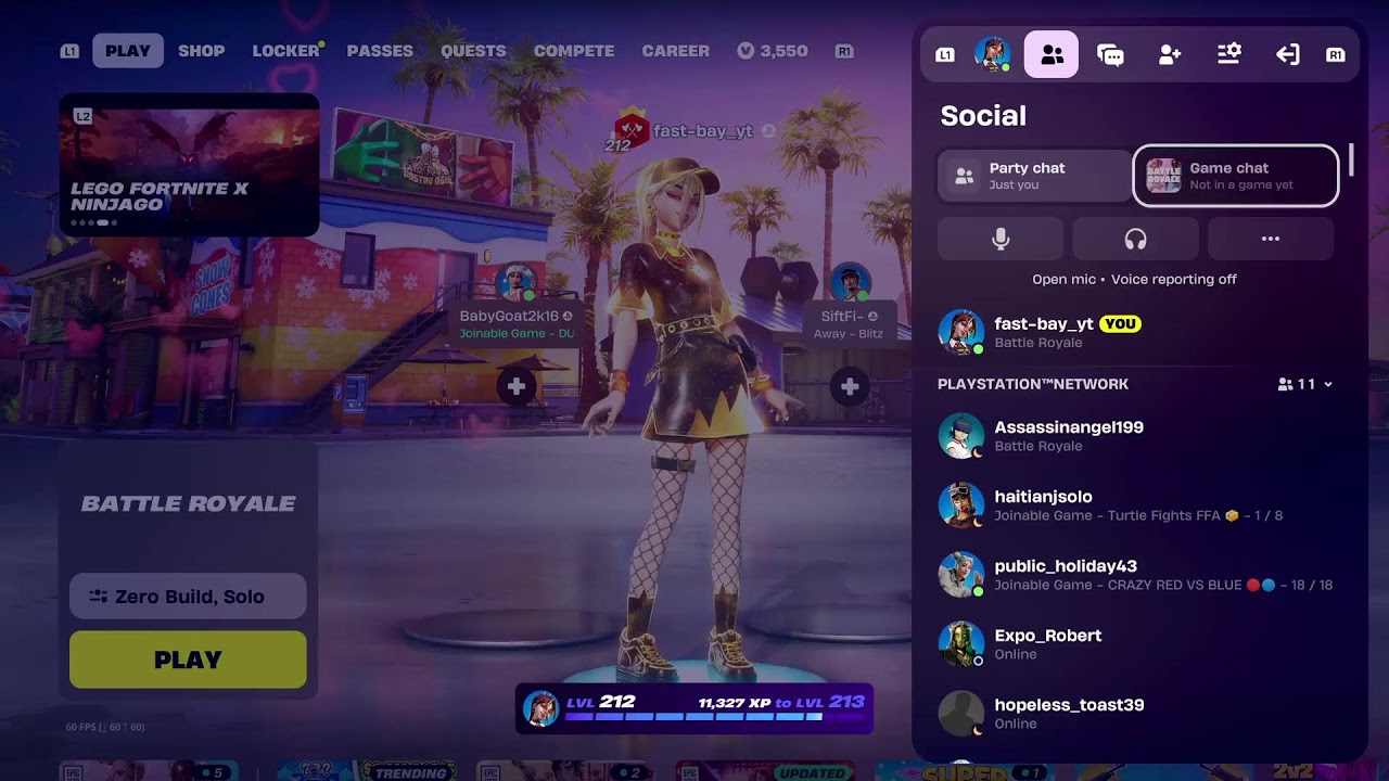 Gaming on Fortnite Live