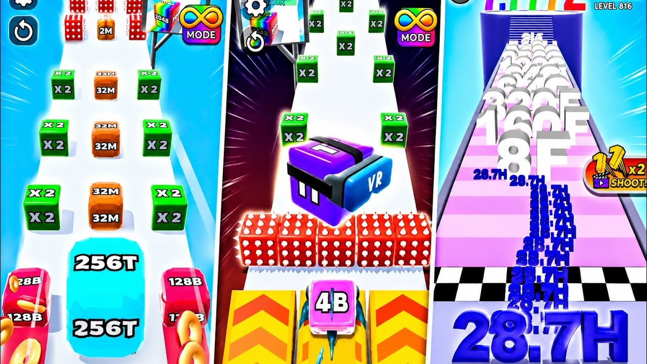 Jelly Run vs Number Merge Run | CRAZY High Scores 256T, 1T & 28.7D