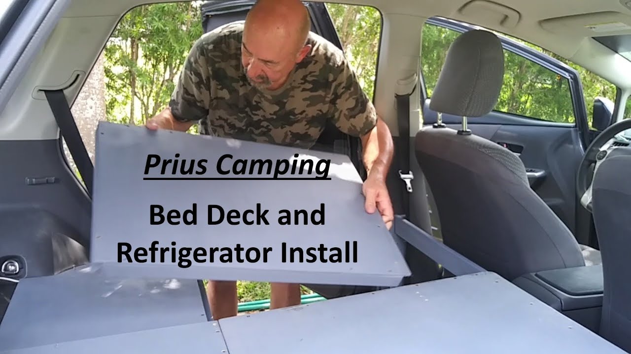 Prius V Three Camping:  Bed Deck & Refrigerator Install