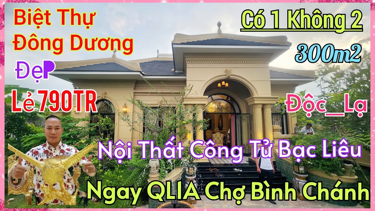 Đi Châu Âu_Bán Gấp Biệt Thự Đông Dương Lẻ 790TR (16x19) Nội Thất Hoàng Gia Cặp QL1A Chợ BÌNH CHÁNH.