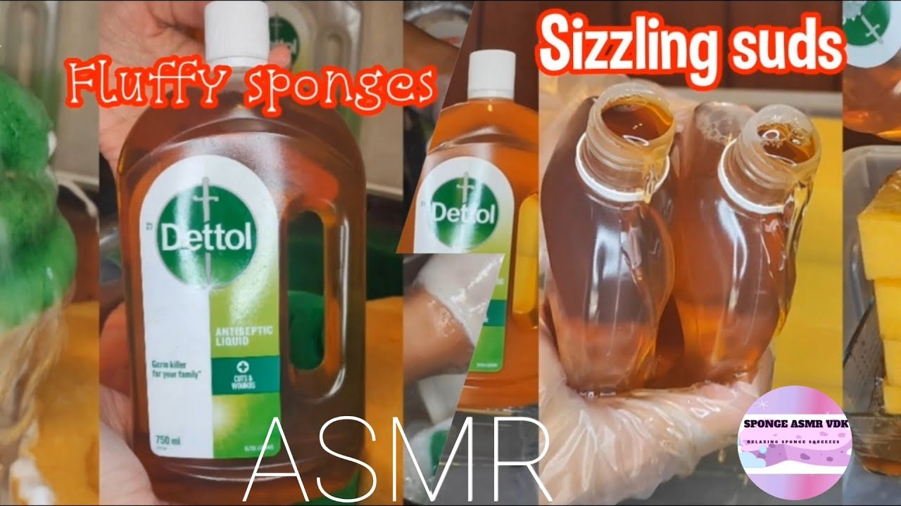 ASMR _ ✨Dettol sponge squeezing compilation ✨ (3 of my most relaxing videos)