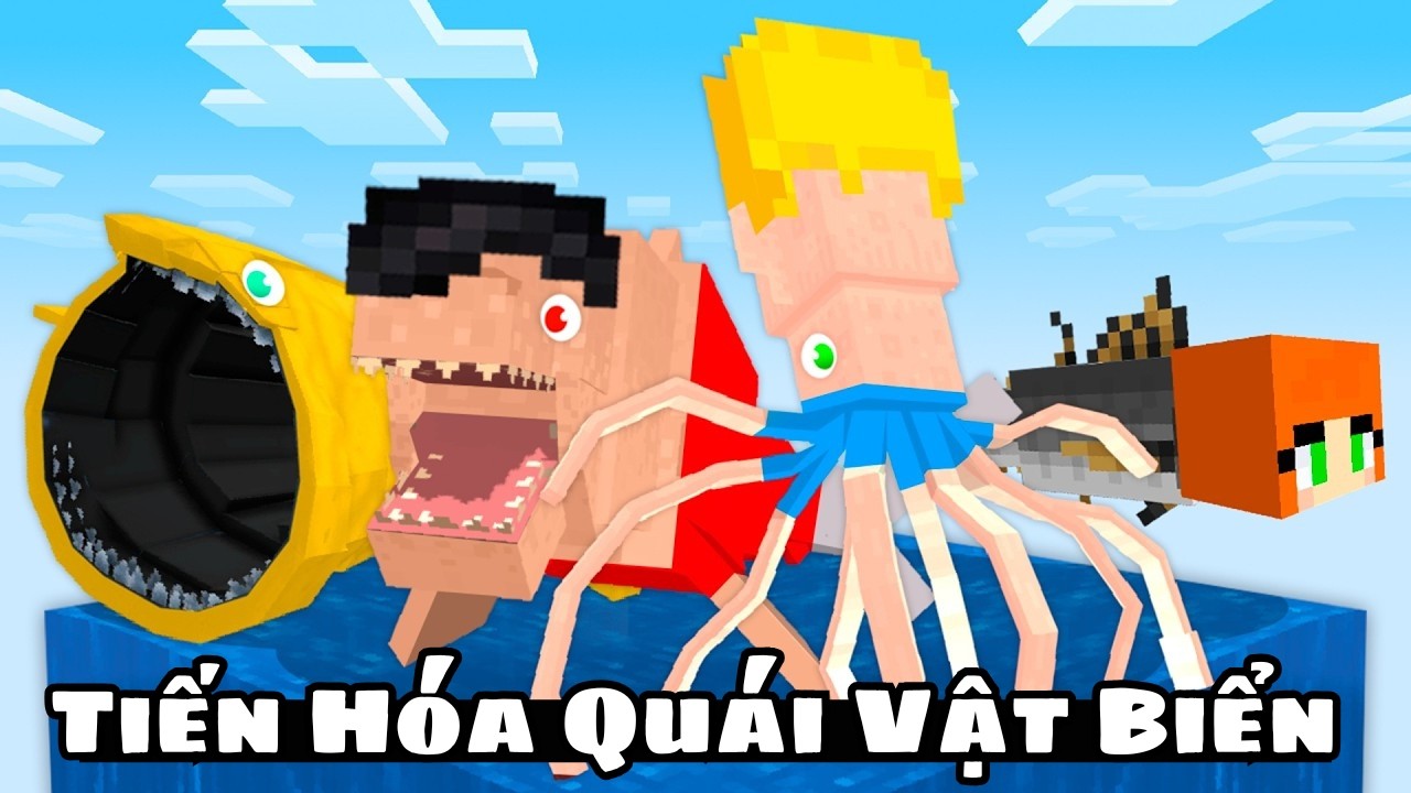 Tôi Thử Thách Tiến Hóa Thành Quái Vật Biển Đáng Sợ Nhất Trong Minecraft!