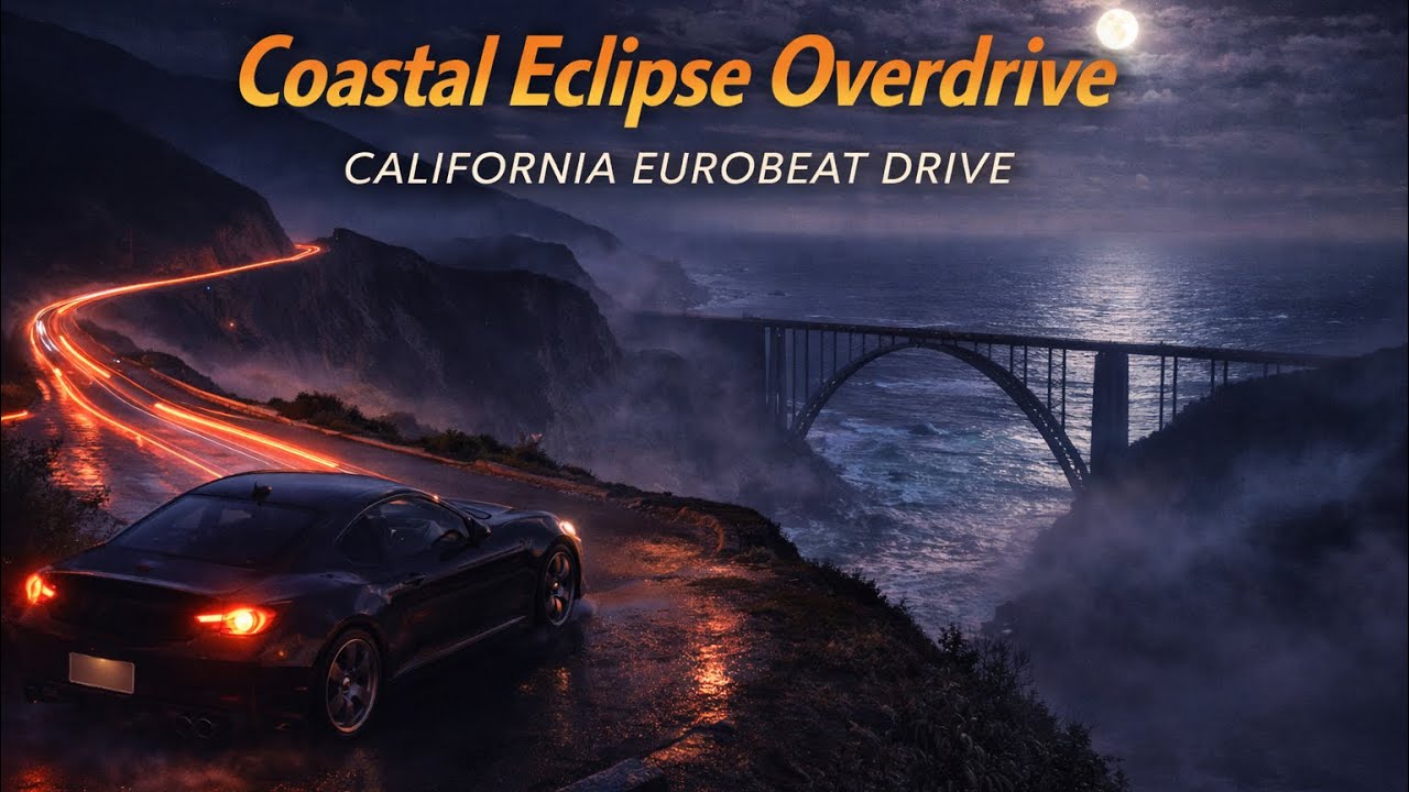 【カリフォルニア ユーロビート】Coastal Eclipse Overdrive | California EUROBEAT DRIVE / カリフォルニア・海崖ナイトラン