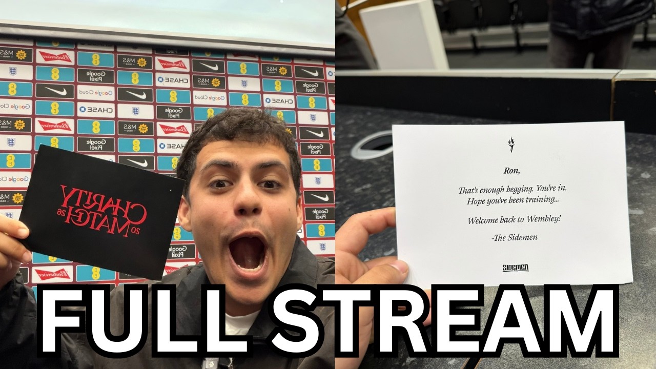 20 FEB - Ron Gets Invited To The Sidemen Charity Match & Touring Wembley Stadium FULL Stream!