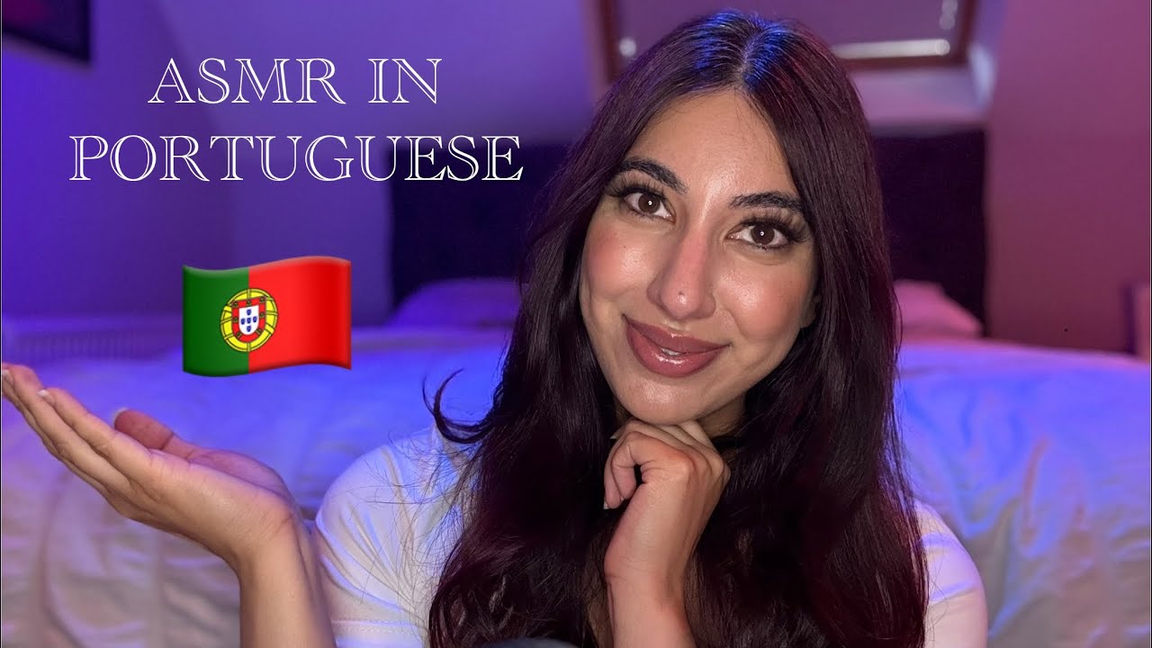 ASMR Trying to Speak Portuguese 🇵🇹 🇧🇷 | Close Whispers Gum chewing 