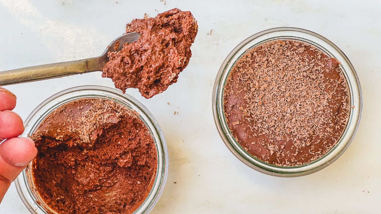Chocolate Mousse | Two Ingredients: Dark Chocolate & Aquafaba for Zero Waste Cooking