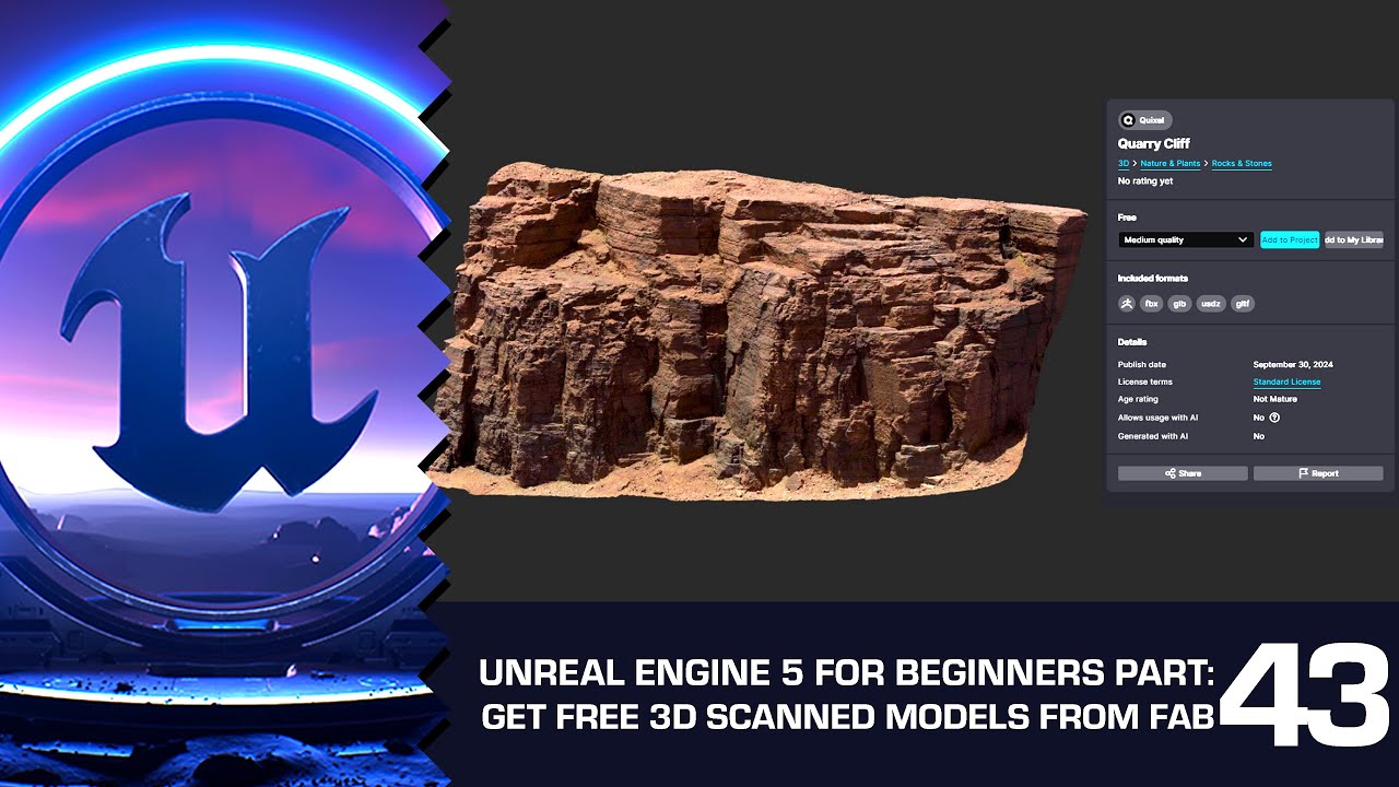 How to Get Free 3D Scans from Fab: Unreal Engine 5 for Beginners #43