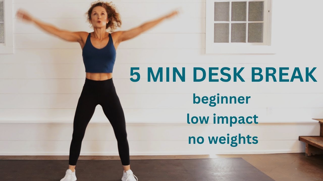 5 MIN Beginner Desk Break Workout/ No equipment/ Low impact