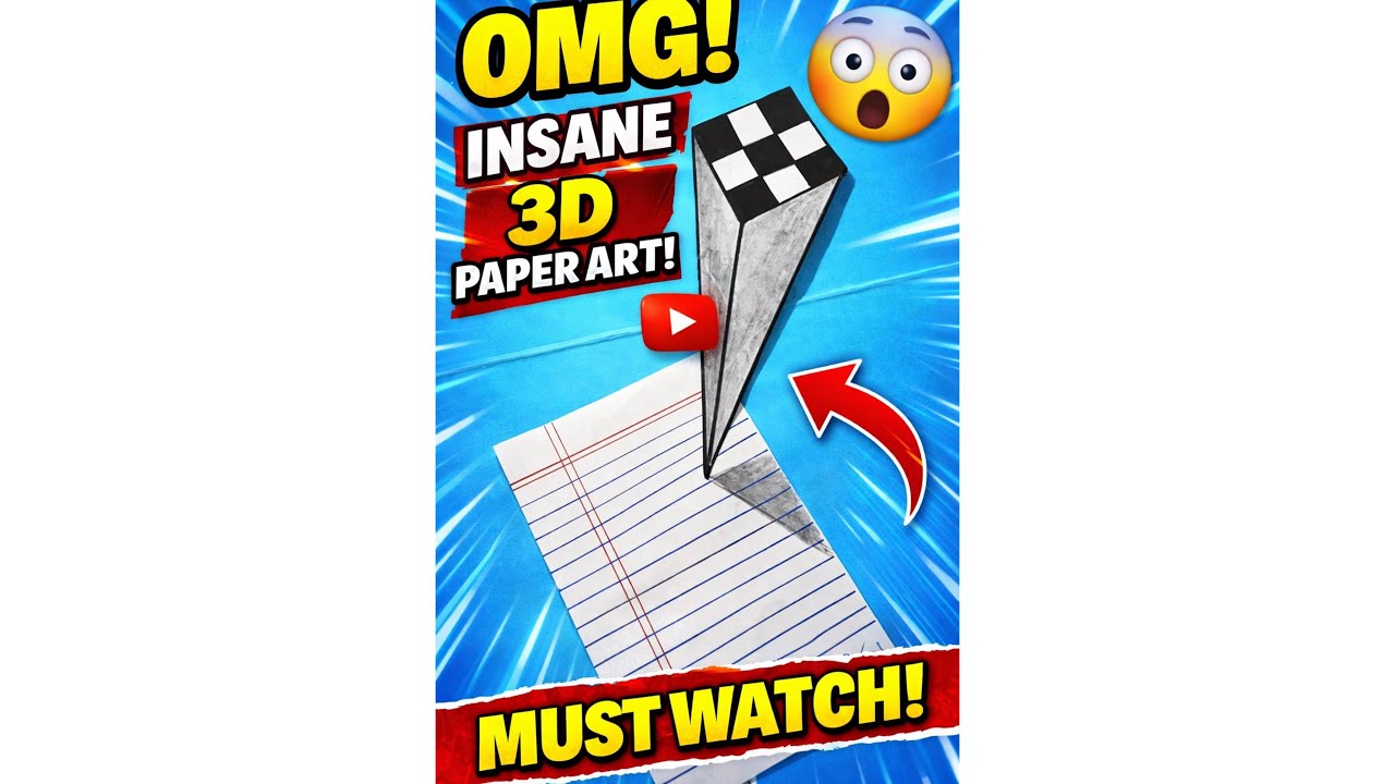 OMG 😱 INSANE 3D Paper Art | Mind Blowing Optical Illusion 🤯 #shorts #viral