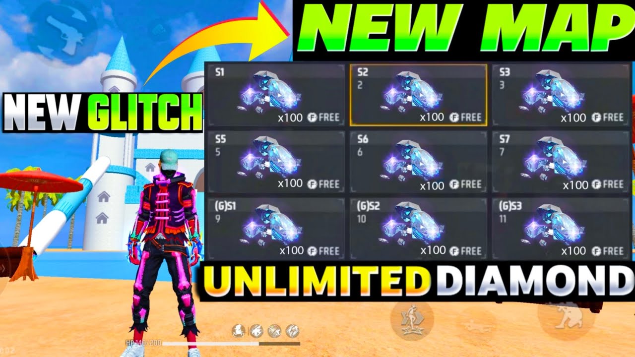 Tried Most Viral Trick  Free Fire 😲 unlimited diamond map code glitch 🤩 ROCK GAMING 07