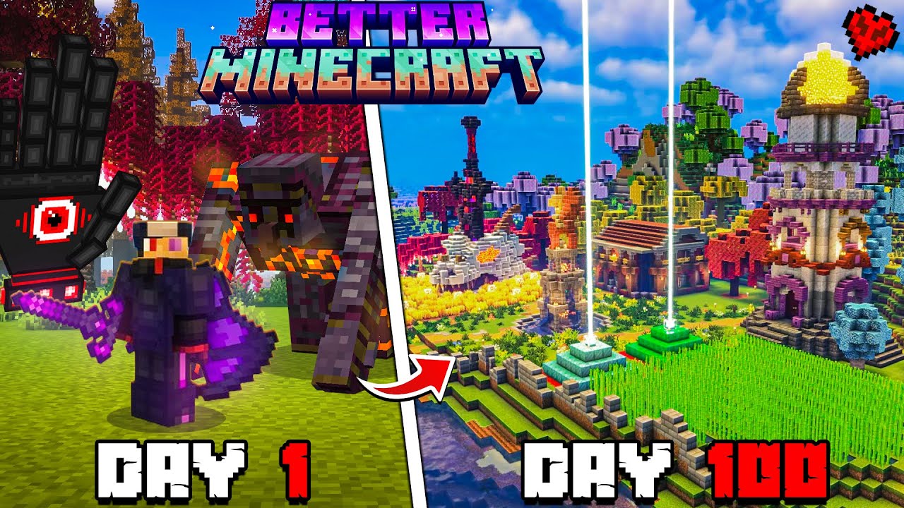 I Completed Every Challenge in Better Minecraft in 100 Days on Minecraft Hardcore ( HINDI )