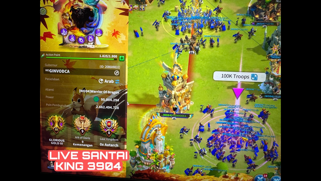 LIVE SANTAI KINGN 3904 !  - RISE OF KINGDOMS