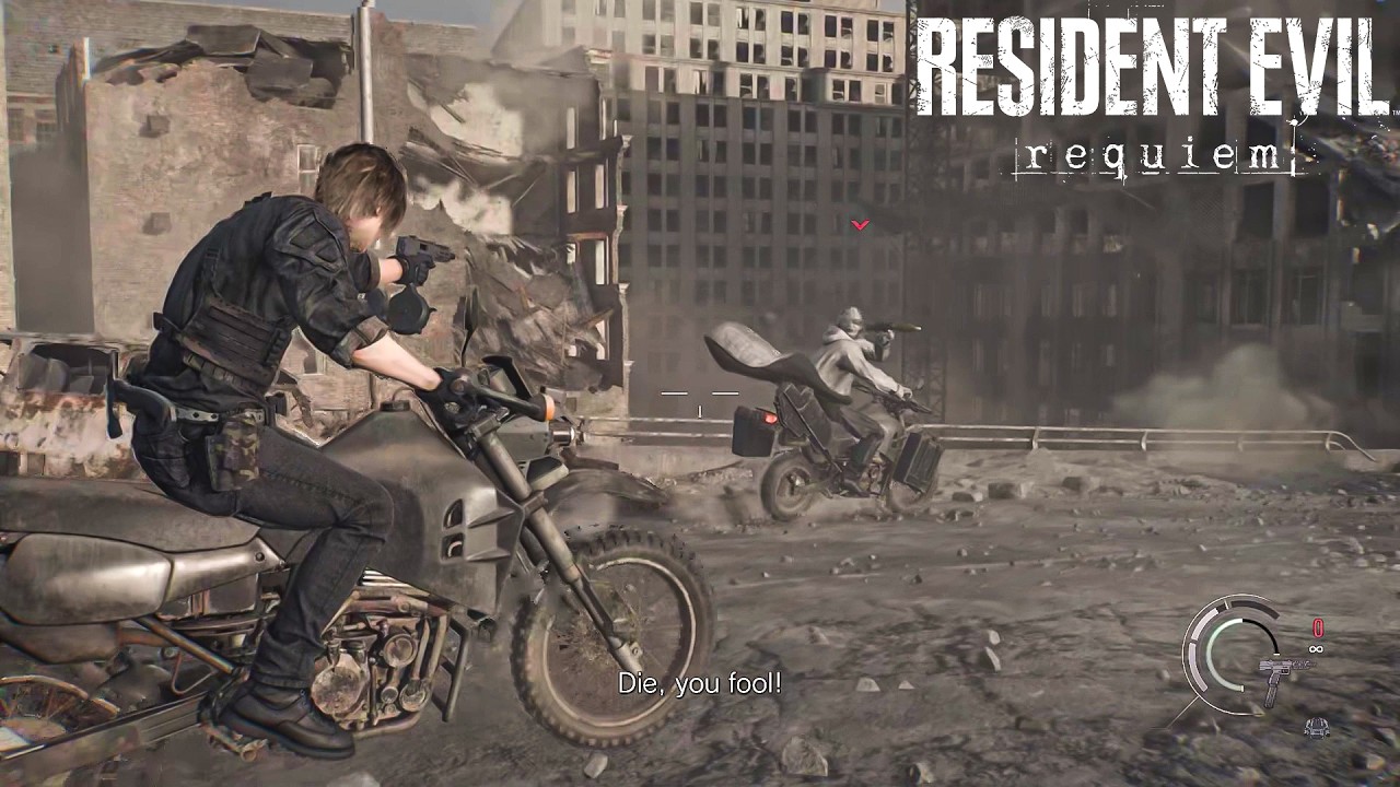 RESIDENT EVIL: REQUIEM (scene 23) Amazing riding skills Leon
