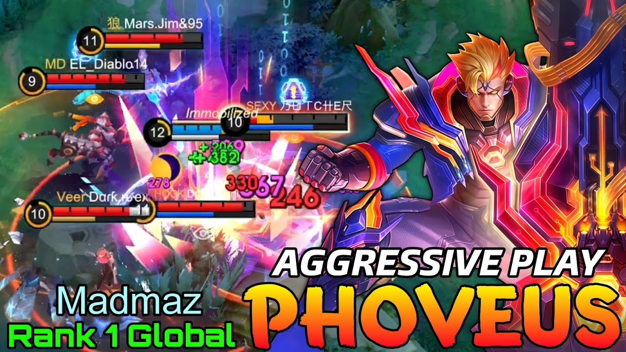 Offlane Monster Phoveus Aggressive Play - Top 1 Global Phoveus by Madmaz - Mobile Legends