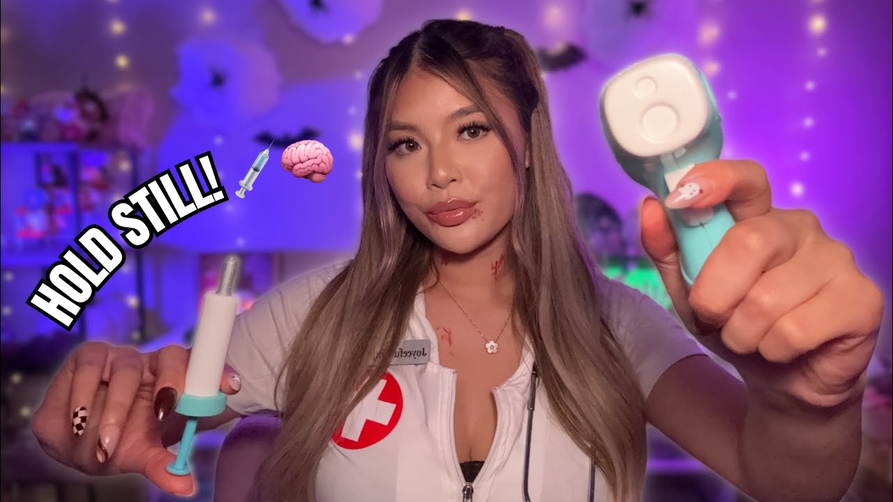 ASMR-осмотр медсестры прошёл не так🩺😳 | Осмотр глаз, мозга и зубов (персональный осмотр)