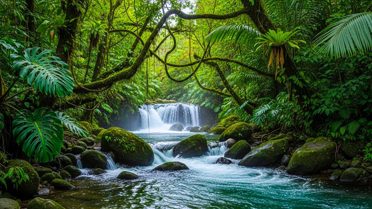 River Flowing Birds Chirping – Gentle Forest Stream Surrounded by Soothing Birdsong for sleep #023