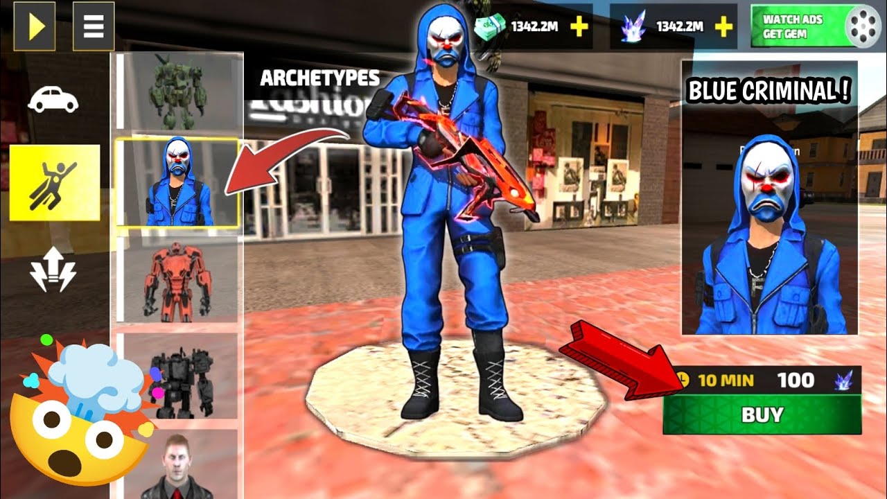 Blue Criminal In Shop New Update Rope Hero Vice Town New Video