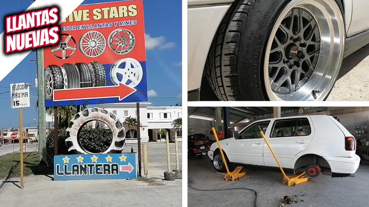 Comprando llantas nuevas al GOLF mk3 en la ZONA libre de BELICE