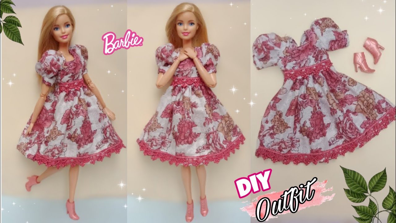 Making beautiful doll fluffy sleeves frock| doll dress making easy |diy Barbie||A-Doll designer❤️