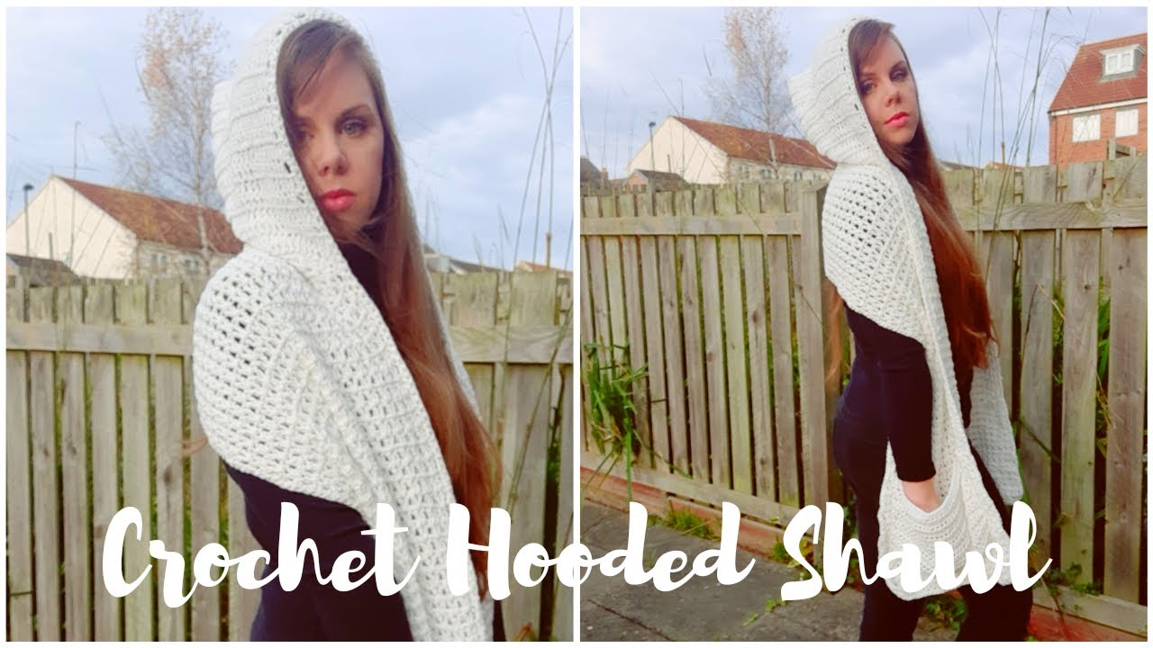 CROCHET POCKET SHAWL WITH HOOD | Crochet Hooded Pocket Scarf/Shawl/Wrap (& free written pattern)