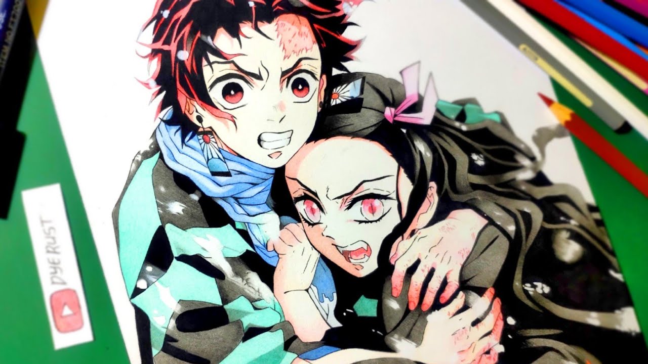 Drawing tanjiro & nezuko [Demon slayer / kimetsu no yaiba / 鬼滅の刃]