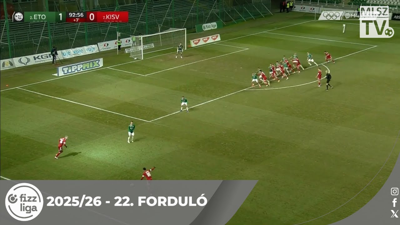 ETO FC – Kisvárda Master Good | 1-0 | (1-0) | Fizz Liga | 22. forduló | MLSZTV