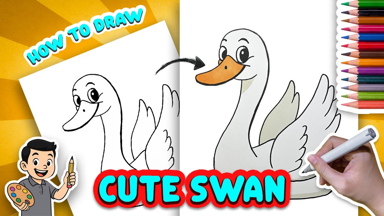 How to Draw a Swan | Step by Step Tutorial