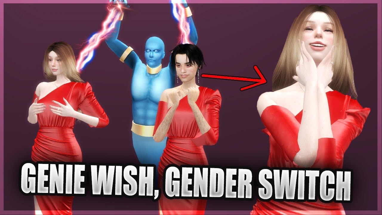 Wish for the Genie: Transform Me Into A Women! 👨‍🦱 to 👧 TG Transformation Story - Sims 4